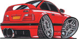BMW E36 M3 Red Koolart T-Shirt for Youth
