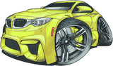 BMW F82 M4 Coupe Yellow Koolart T-Shirt for Youth
