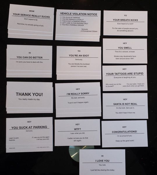 Offensive and Supportive Business Cards - Variety Pack