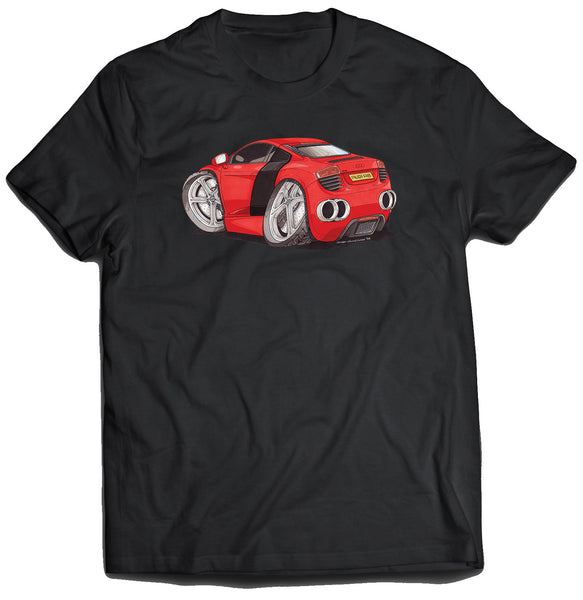 Audi R8 Coupe Red Rear Koolart T Shirt for Men