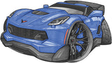 Corvette C7 Z06 Blue with Black Wheels Koolart T-Shirt for Women
