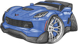 Corvette C7 Z06 Blue with Silver Wheels Koolart T-Shirt for Men