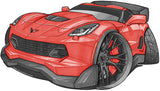 Corvette C7 Z06 Red with Black Wheels Koolart T-Shirt for Youth