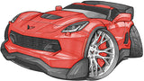 Corvette C7 Z06 Red with Silver Wheels Koolart T-Shirt for Women