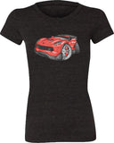 Corvette C7 Z06 Red with Silver Wheels Koolart T-Shirt for Women
