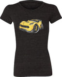 Corvette C7 Z06 Yellow with Black Wheels Koolart T-Shirt for Women