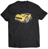 Corvette C7 Z06 Yellow with Silver Wheels Koolart T-Shirt for Men