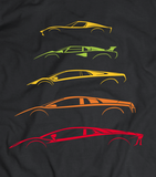 Lamborghini V12 Generations Silhouettes T-Shirt for Women