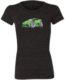 Lamborghini Huracan Green Silver Koolart T-Shirt for Women