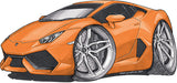 Lamborghini Huracan Orange Silver Koolart T-Shirt for Youth