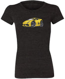 Lamborghini Huracan Yellow Black Koolart T-Shirt for Women