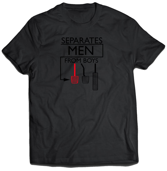 Manual Cars Separate Men from Boys Shirt with Black Text (Unisex)